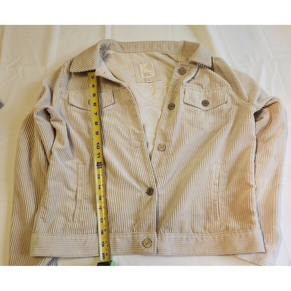 LC Lauren Conrad Gray Corduroy Trucker Jacket - Women's Sz M - Picture 6 of 7